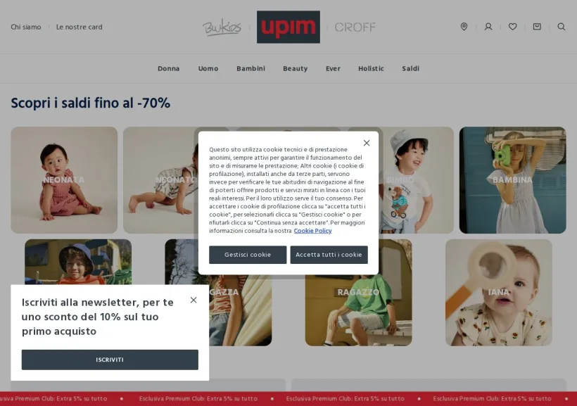 Schermata della pagina offerta di Upim