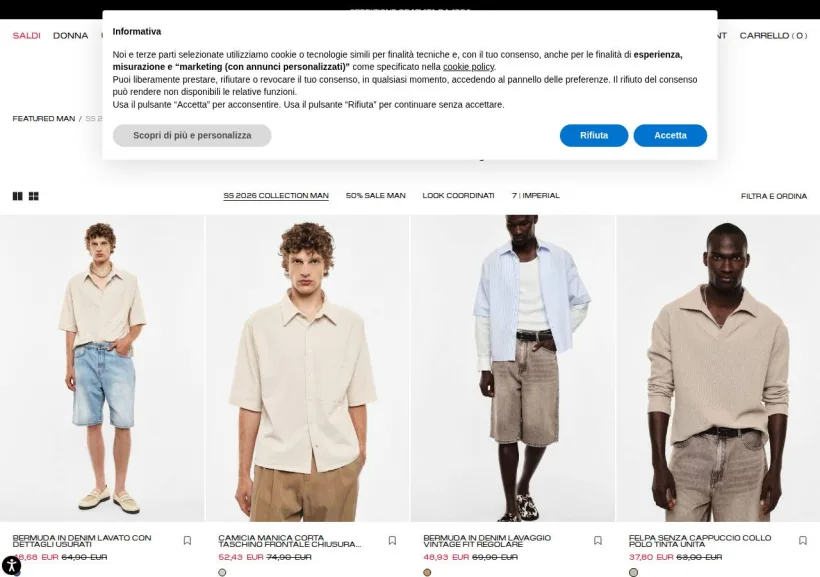 Schermata della pagina offerta di Imperial Fashion