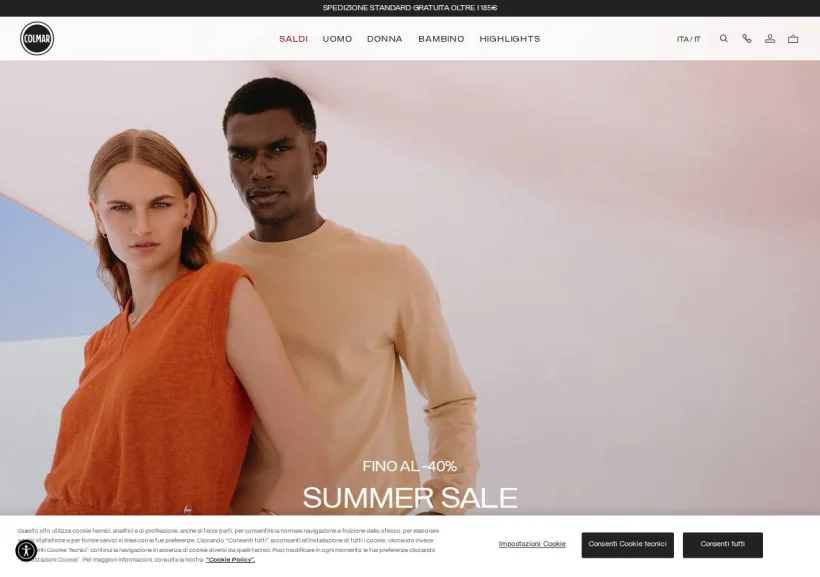 Schermata della pagina offerta di Colmar