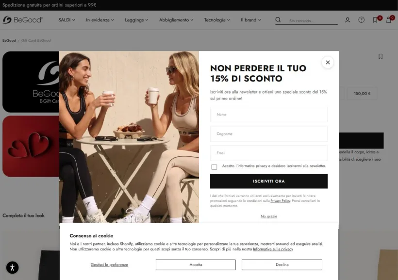 Schermata della pagina offerta di BeGood