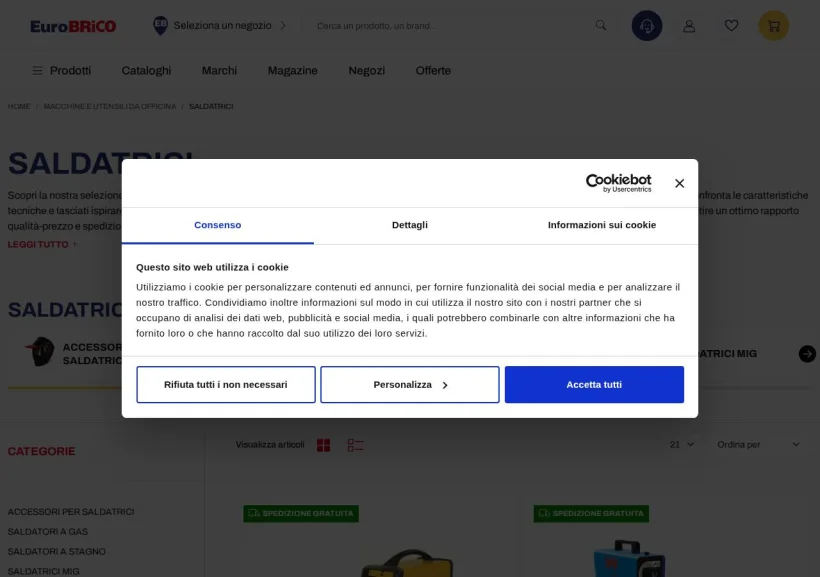 Schermata della pagina offerta di Eurobrico