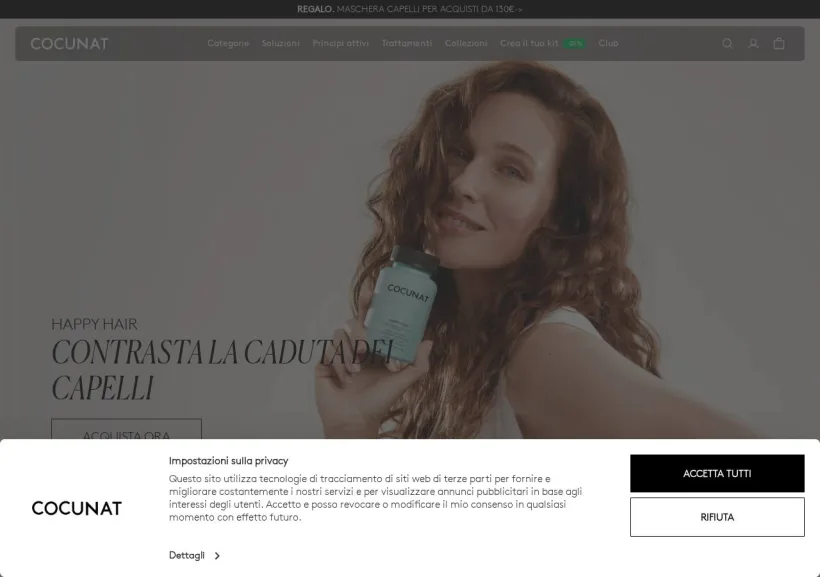 Schermata della pagina offerta di Cocunat