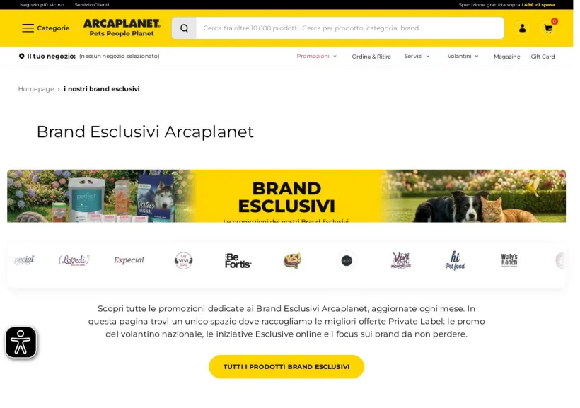 Schermata della pagina offerta di Arcaplanet