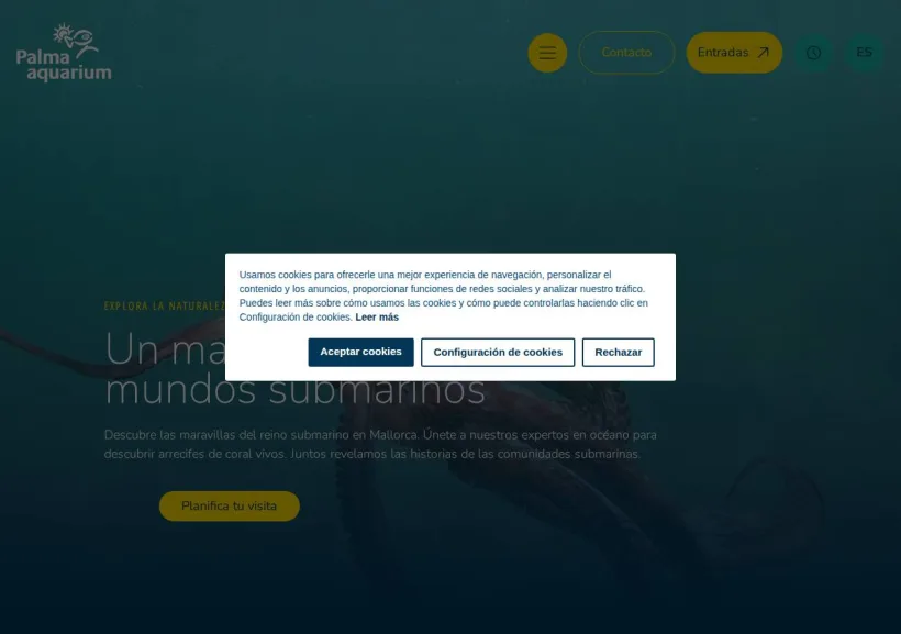 Schermata della pagina offerta di Palma Aquarium