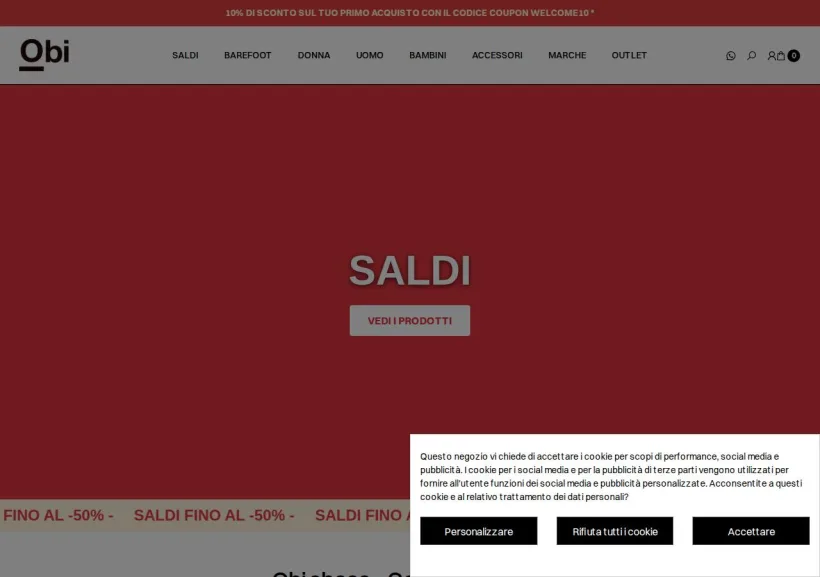 Schermata della pagina offerta di OBI
