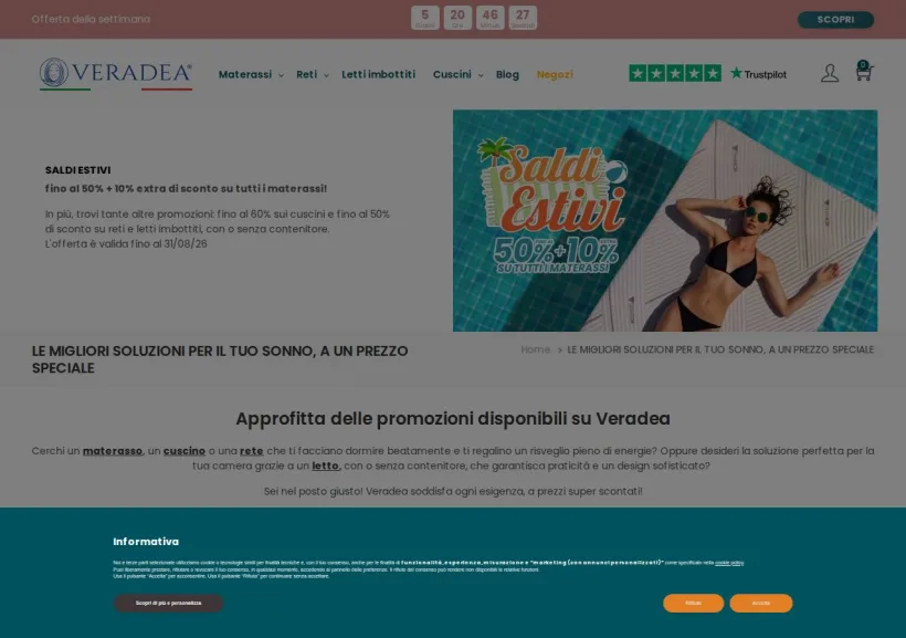Schermata della pagina offerta di Veradea