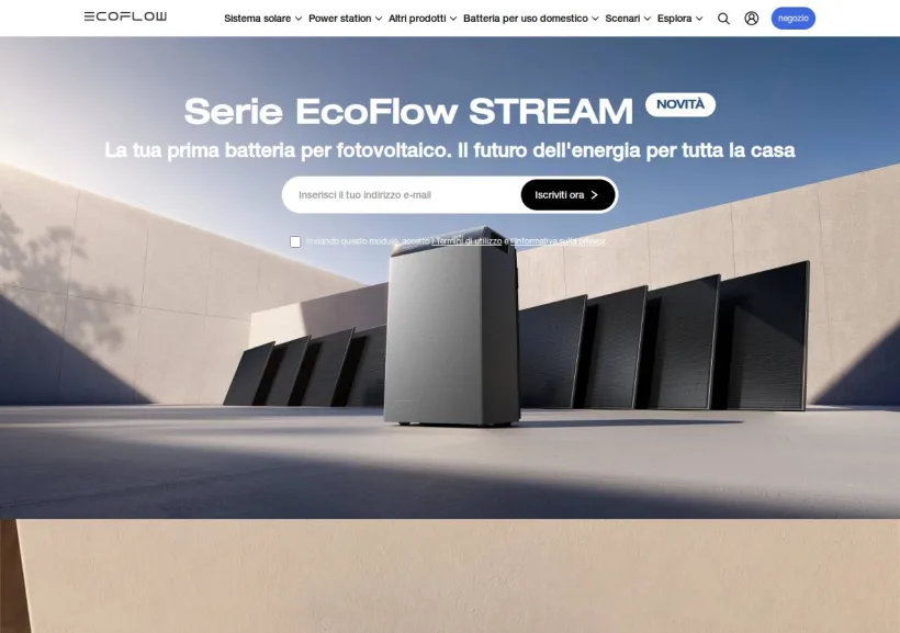 Schermata della pagina offerta di EcoFlow Italia