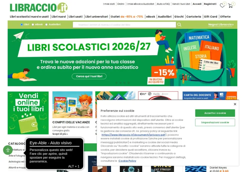 Schermata della pagina offerta di Libraccio