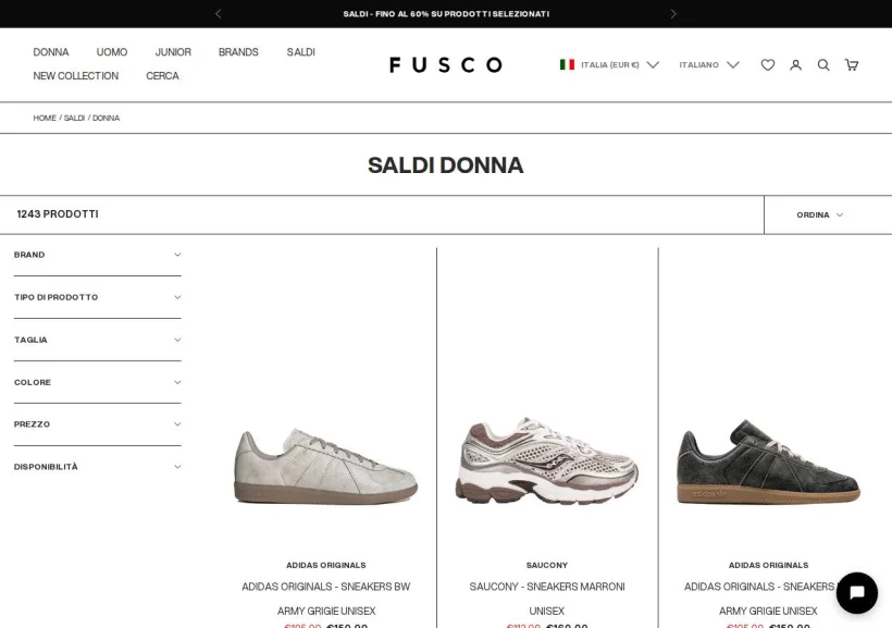 Schermata della pagina offerta di Fusco Boutique IT - Closed 25/05/2026