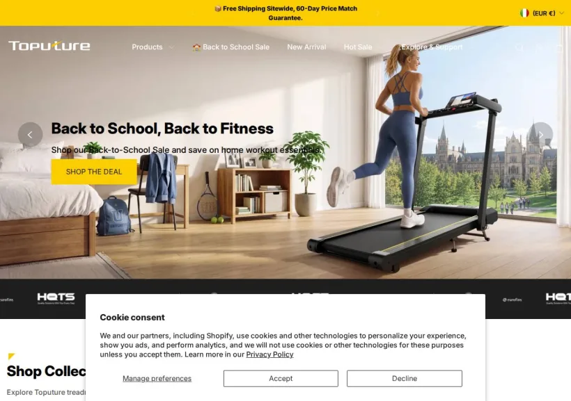 Schermata della pagina offerta di Toputure