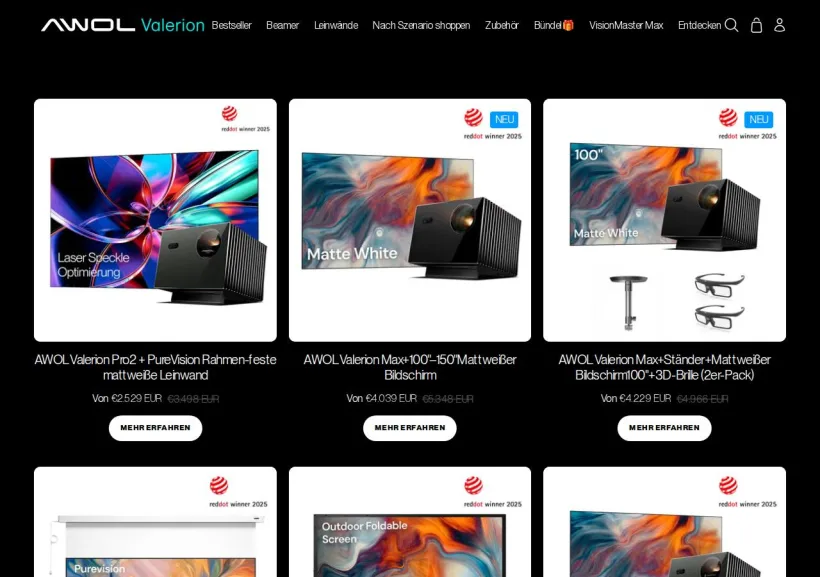 Schermata della pagina offerta di Valerion
