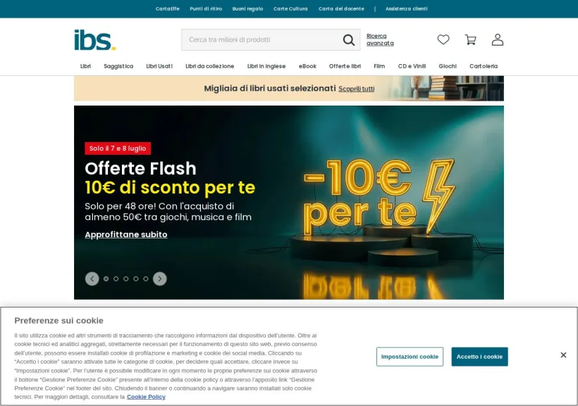 Schermata della pagina offerta di IBS