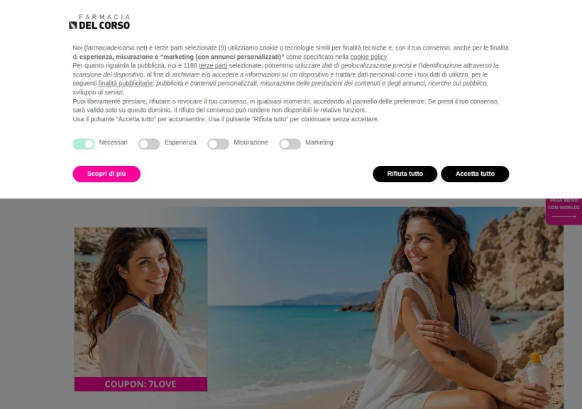 Schermata della pagina offerta di Farmacia del Corso