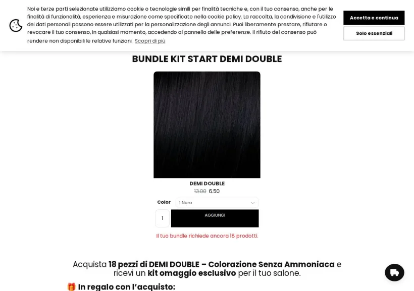 Schermata della pagina offerta di Mood