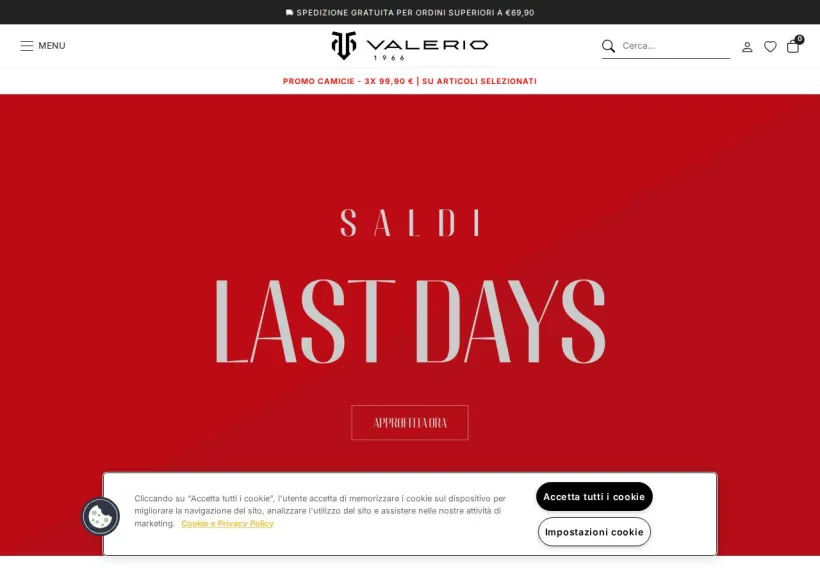 Schermata della pagina offerta di Valerio 1966