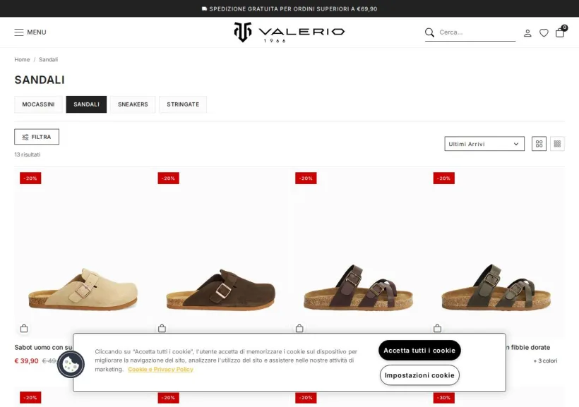 Schermata della pagina offerta di Valerio 1966