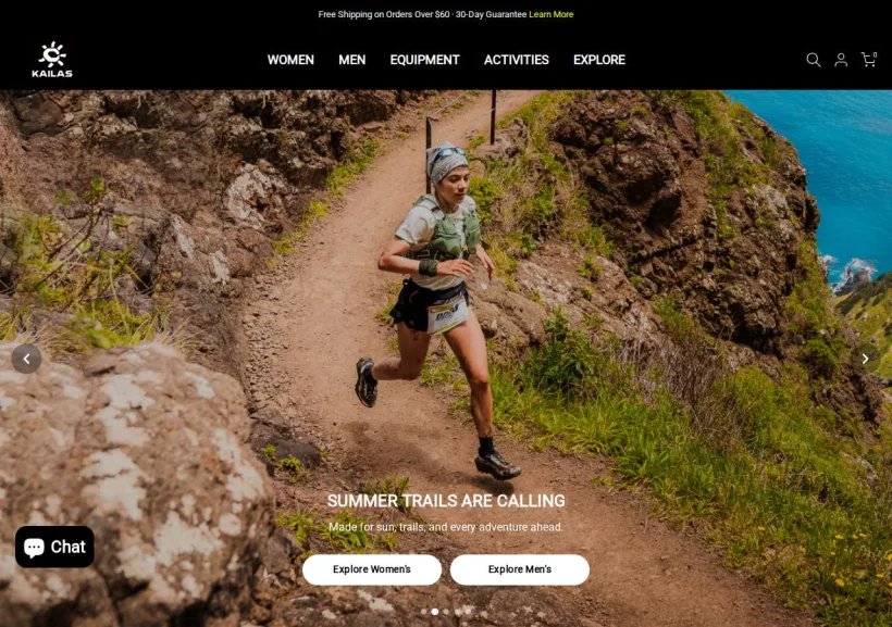 Schermata della pagina offerta di kailas