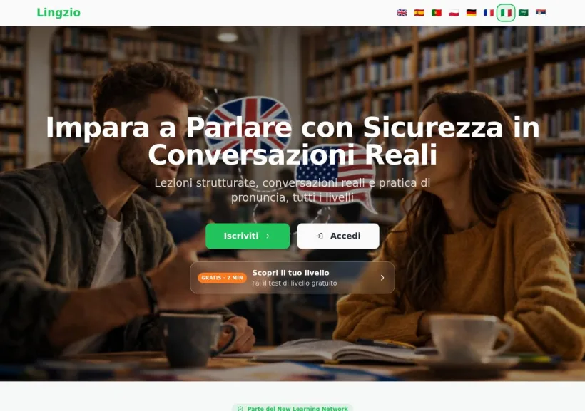Schermata della pagina offerta di New Learning Network