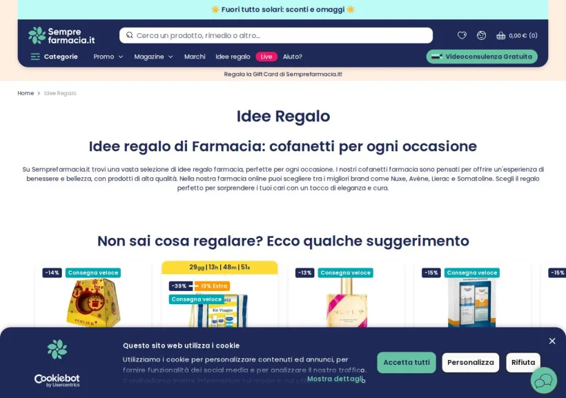 Schermata della pagina offerta di Semprefarmacia