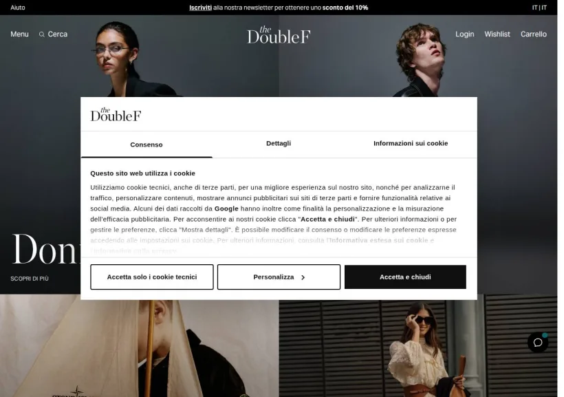 Schermata della pagina offerta di The Double F
