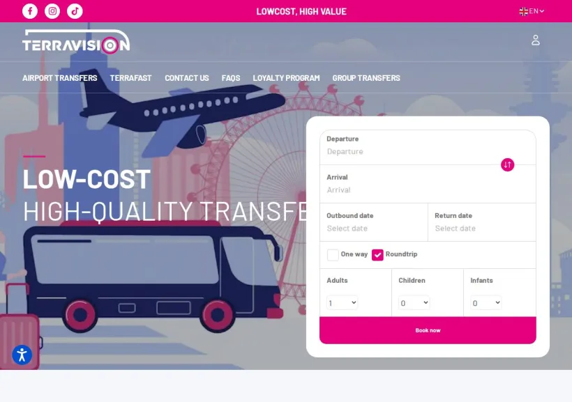 Schermata della pagina offerta di Terravision