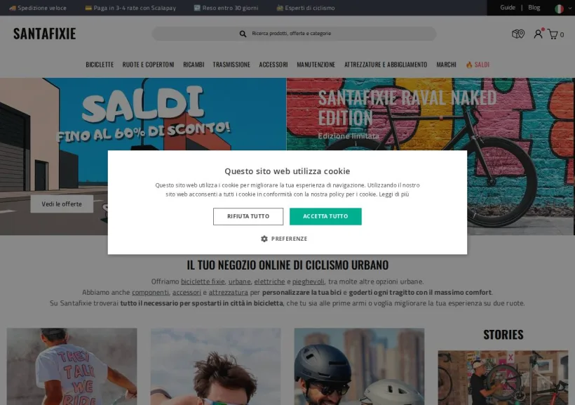 Schermata della pagina offerta di Santafixie
