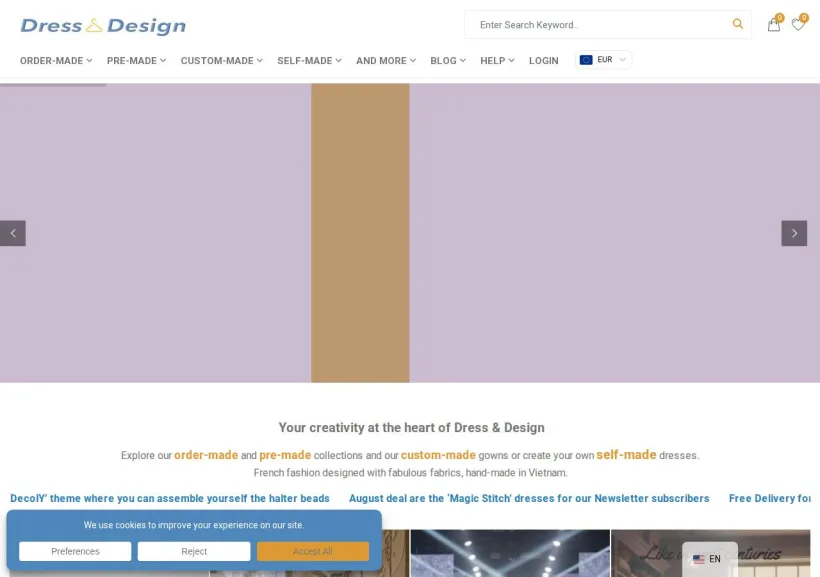 Schermata della pagina offerta di dressndesign