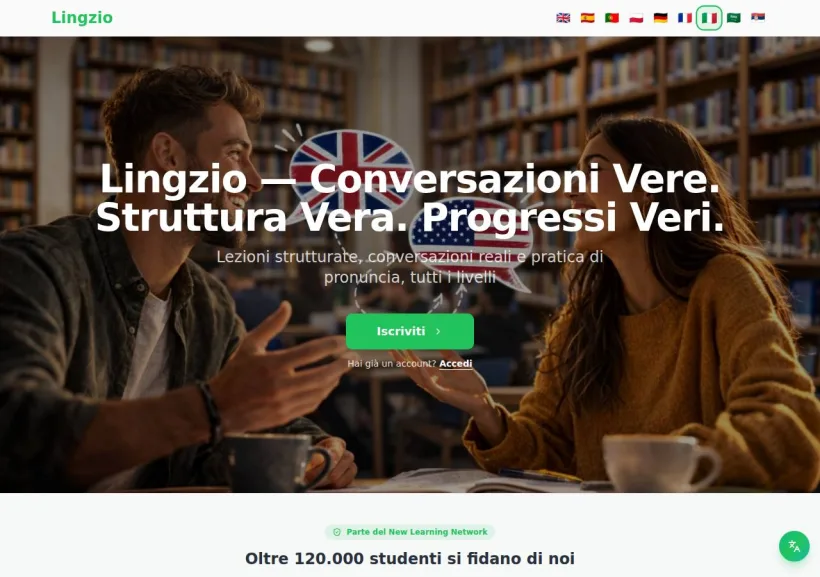 Schermata della pagina offerta di New Learning Network