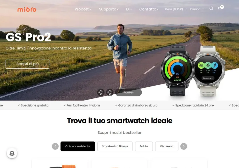 Schermata della pagina offerta di Mibrofit