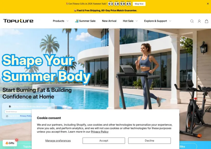 Schermata della pagina offerta di Toputure