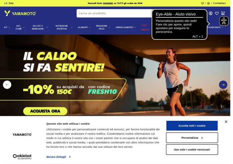 Schermata della pagina offerta di Yamamoto