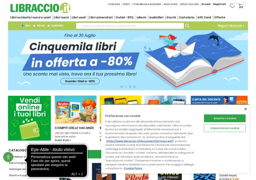 Schermata della pagina offerta di Libraccio