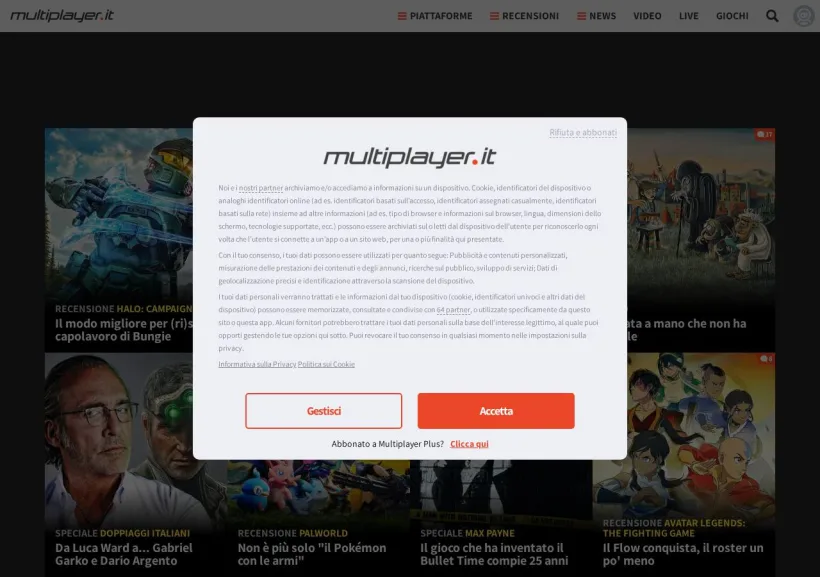 Schermata della pagina offerta di MultiPlayer