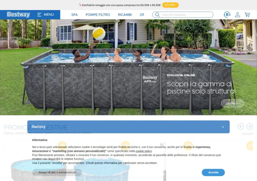 Schermata della pagina offerta di Bestway Store