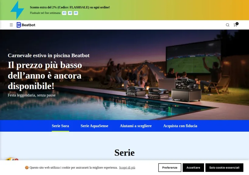 Schermata della pagina offerta di Beatbot
