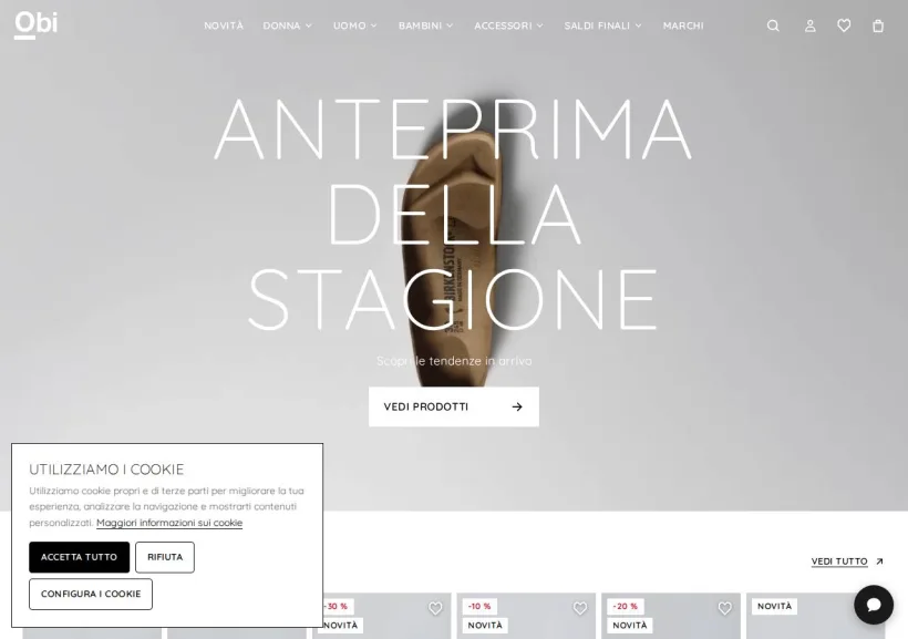 Schermata della pagina offerta di OBI