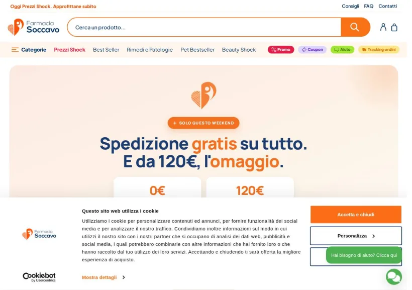 Schermata della pagina offerta di Farmacia Soccavo