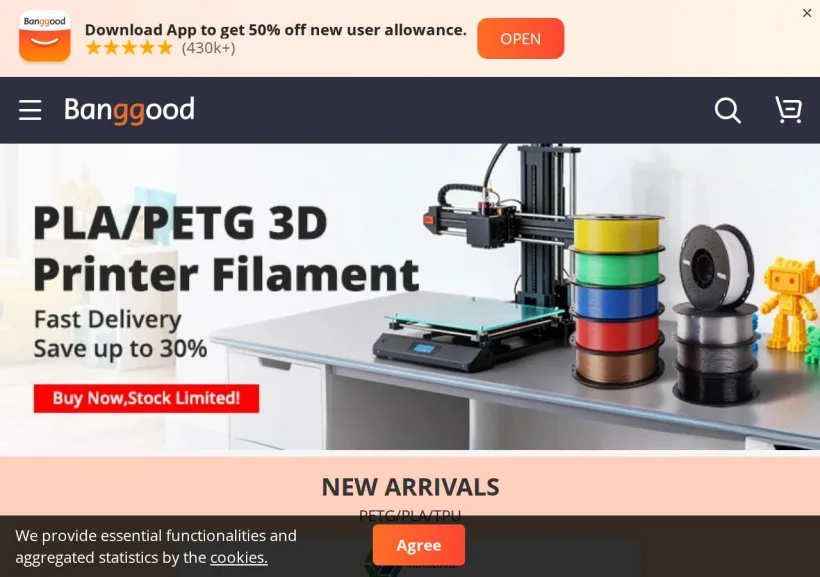 Schermata della pagina offerta di Banggood