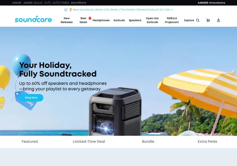 Schermata della pagina offerta di Soundcore