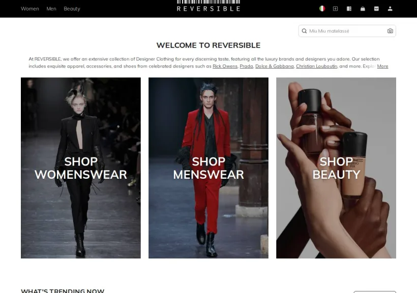 Schermata della pagina offerta di Reversible