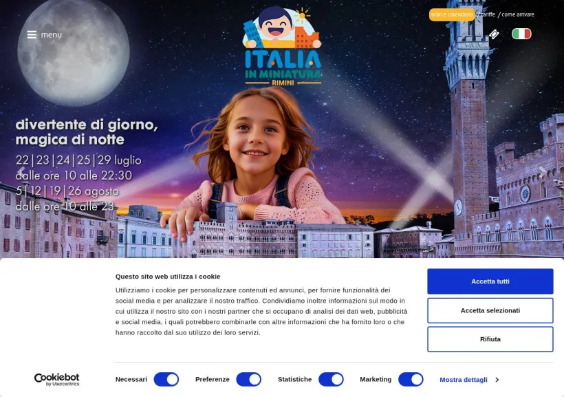 Schermata della pagina offerta di Italia in miniatura