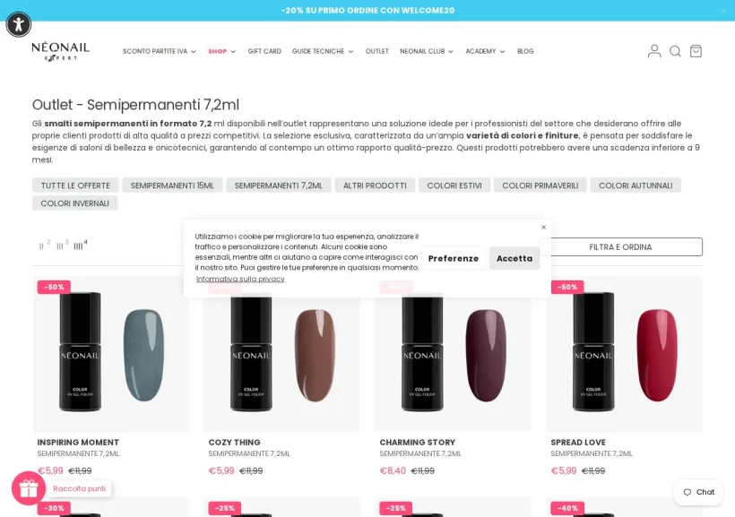 Schermata della pagina offerta di Neonail Expert