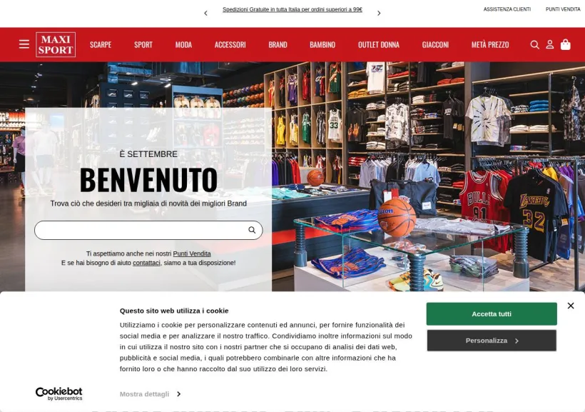 Schermata della pagina offerta di Maxi Sport