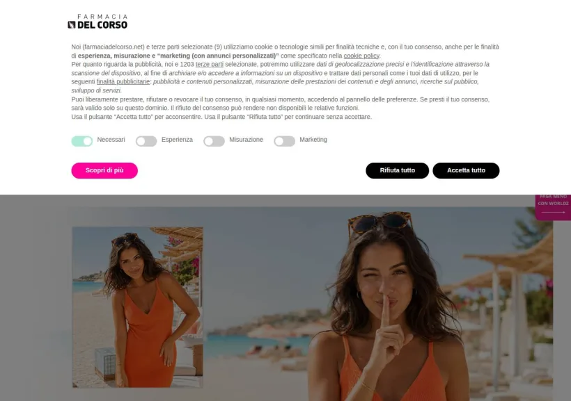 Schermata della pagina offerta di Farmacia del Corso