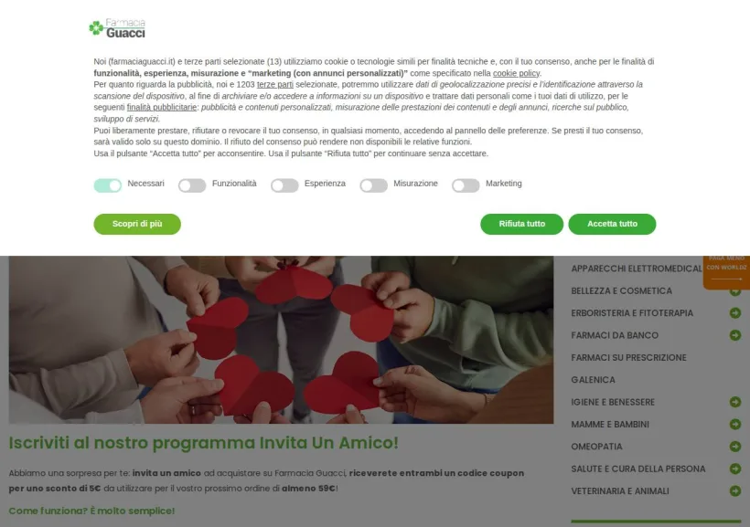 Schermata della pagina offerta di Farmacia Guacci