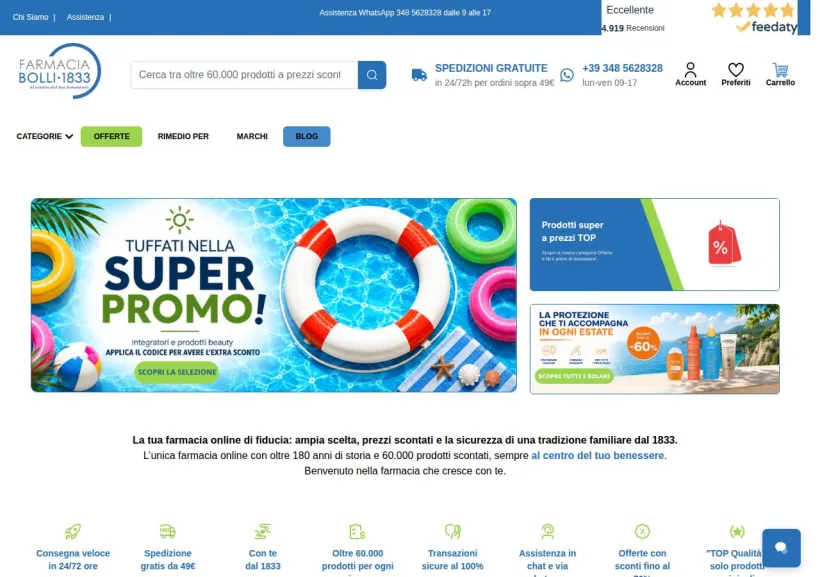 Schermata della pagina offerta di Farmacia Bolli