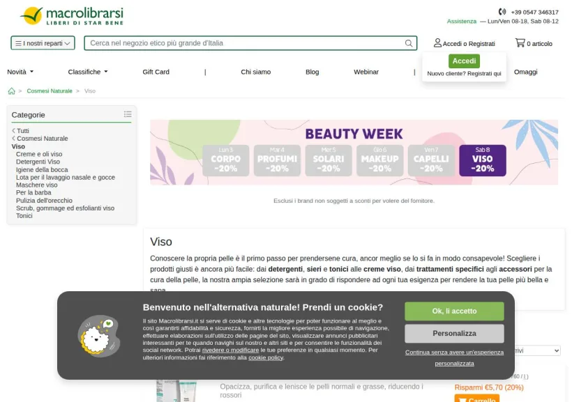 Schermata della pagina offerta di Macrolibrarsi