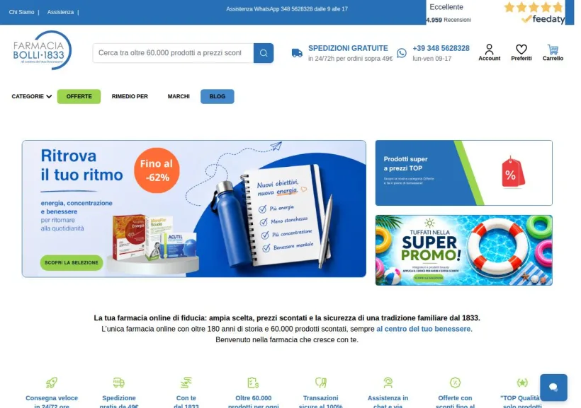 Schermata della pagina offerta di Farmacia Bolli