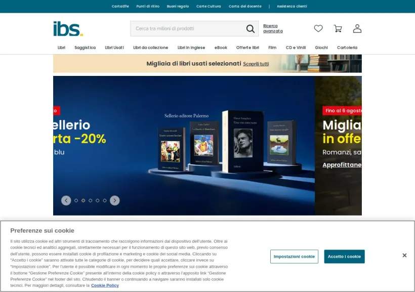 Schermata della pagina offerta di IBS