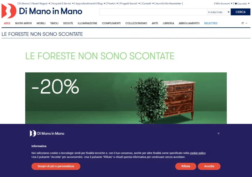 Schermata della pagina offerta di Di Mano in Mano IT